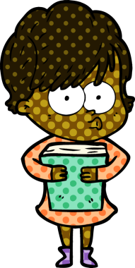 Bir insan tarafından çizilmiş karikatür kadın.