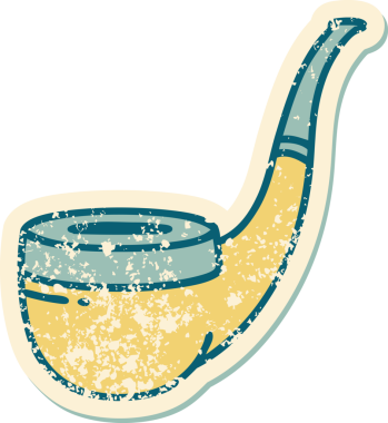 Bir insan tarafından çizilen sigara tiryakisi piposunun sembolik dövmeli görüntüsü