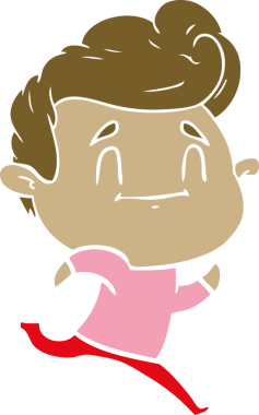 bir insan tarafından çizilmiş düz renk çizgi film adamı