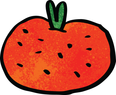 Bir insan tarafından çizilmiş organik portakal karalaması.