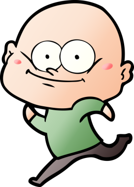 Bir insan tarafından çizilmiş kel bir adam.