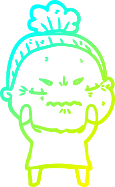 Bir çizgi film çizimi, bir insan tarafından çizilmiş yaşlı bir kadını rahatsız ediyordu.