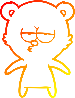 Bir insan tarafından çizilmiş, sıkılmış bir ayı çizgi filminin sıcak gradyanı.