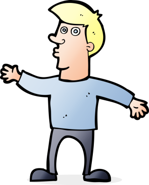 Bir insan tarafından çizilmiş endişeli bir adam.