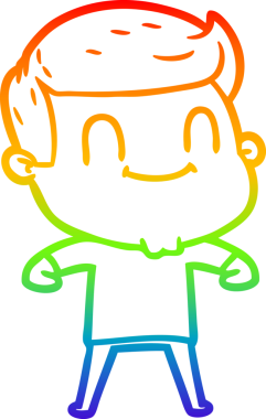 Bir insan tarafından çizilmiş gökkuşağı gradyan çizgi çizimi.