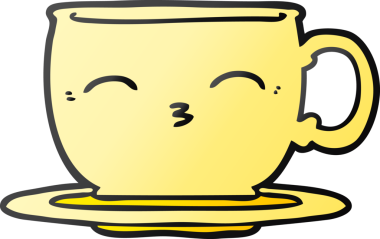 Bir insan tarafından çizilmiş çay fincanı.