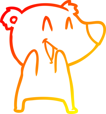 Bir insan tarafından çizilmiş gülen kutup ayısı karikatürü.