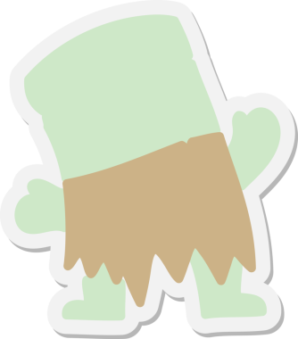 Bir insan tarafından çizilmiş mutlu bir cadılar bayramı ölümsüz yaratık çıkartması.