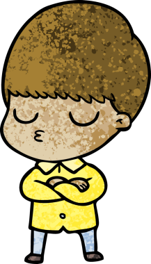 Bir insan tarafından çizilmiş sakin çocuk çizgi filmi.