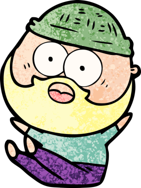 Bir insan tarafından çizilmiş sakallı bir adam.