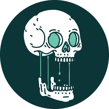 Bir insan tarafından çizilmiş bir kafatasının ikonik dövme şekli