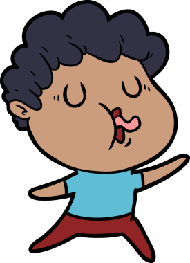 Bir insan tarafından çizilmiş çizgi film şarkıcısı.