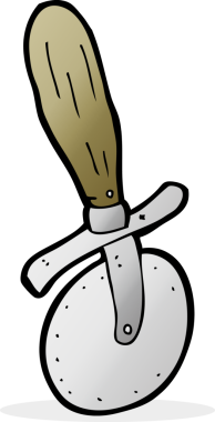 bir insan tarafından çizilmiş çizgi film pizza kesicisi