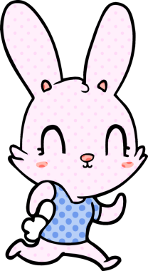 Bir insan tarafından çizilmiş şirin çizgi film tavşanı.