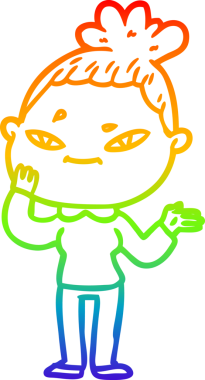 gökkuşağı gradyan çizimi bir insan tarafından çizilmiş bir karikatür kadın