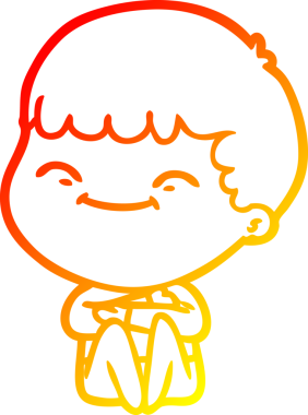 Bir insan tarafından çizilmiş gülümseyen bir çizgi film karakteri çizimi