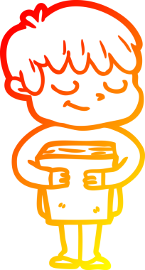 Bir insan tarafından çizilen mutlu bir çocuğun sıcak çizgi çizimi.