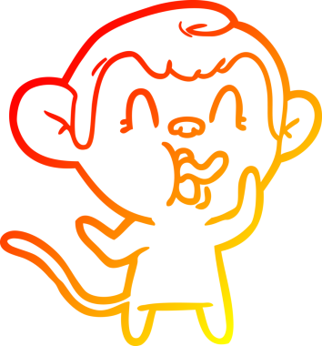 İnsan tarafından çizilmiş çılgın bir çizgi maymunun sıcak çizgi çizimi