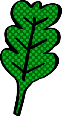 bir insan tarafından çizilmiş karikatür meşe yaprağı.