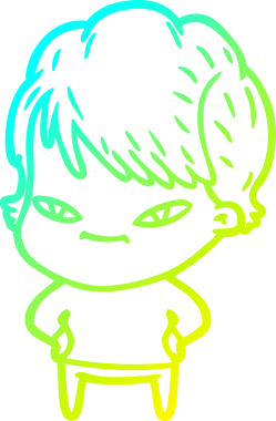 Bir insan tarafından çizilmiş mutlu bir karikatür çizimi.