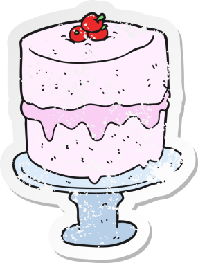 Bir insan tarafından çizilmiş karikatür pastasının geriletilmiş yapıştırması.