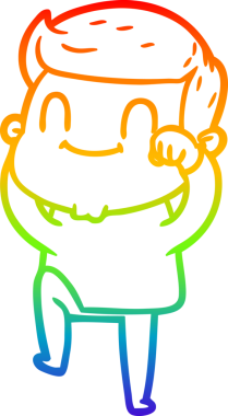 Bir insan tarafından çizilmiş gökkuşağı gradyan çizgi çizimi.