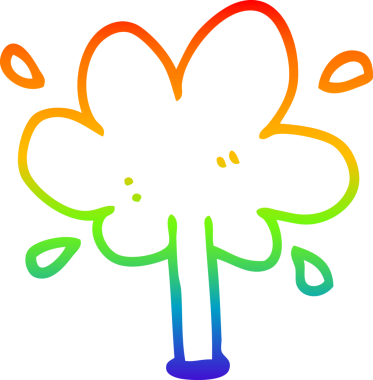 gökkuşağı gradyan çizgi çizimi bir insan tarafından çizilmiş su fışkırtması