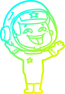 Bir insan tarafından çizilmiş gülen astronotun soğuk gradyan çizimi