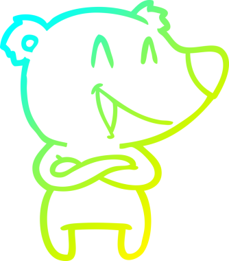 Bir insan tarafından çizilmiş gülen ayı çizgi filmi.