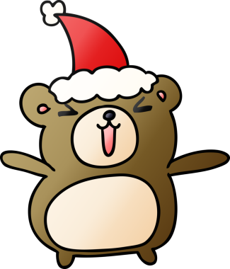 Bir insan tarafından çizilmiş Kawai ayısının el çizimi gradyan karikatürü.