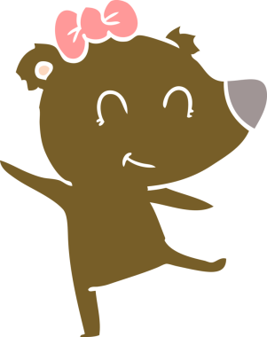 Bir insan tarafından çizilmiş dişi ayı düz renk karikatürü