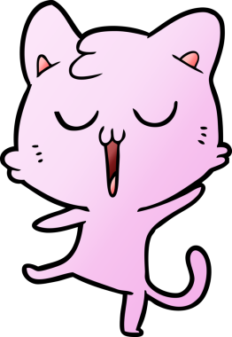 Bir insan tarafından çizilmiş çizgi film kedisi.