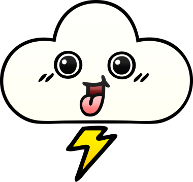 Bir insan tarafından çizilmiş bir fırtına bulutunun gölgelenmiş karikatürü