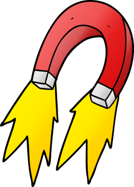 bir insan tarafından çizilmiş karikatür mıknatısı