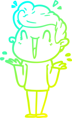 Bir insan tarafından çizilmiş, heyecanlı bir çizgi film çizimi.