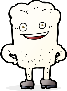 Bir insan tarafından çizilmiş kendini beğenmiş bir çizgi film karakteri.