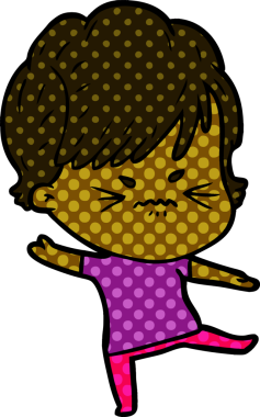 Bir insan tarafından çizilmiş, hayal kırıklığına uğramış bir kadın.