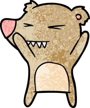 Bir insan tarafından çizilmiş kızgın ayı çizgi filmi.