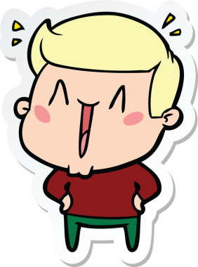 Bir insan tarafından çizilmiş heyecanlı bir adamın çıkartması.