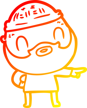 Bir insan tarafından çizilmiş sakallı bir adamın sıcak çizgi çizimi.