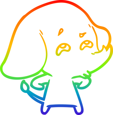 gökkuşağı gradyan çizimi bir insan tarafından çizilmiş bir fil karikatürü