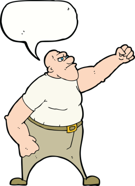 Bir insan tarafından çizilmiş konuşma balonlu kızgın adam çizgi filmi.