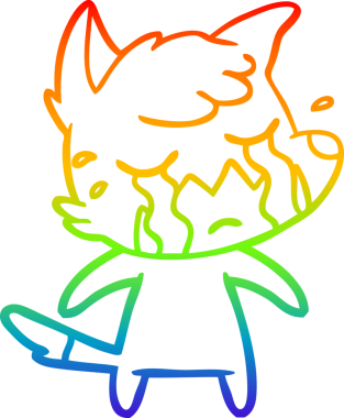 Bir insan tarafından çizilmiş ağlayan tilki çizgi filminin çizimi.