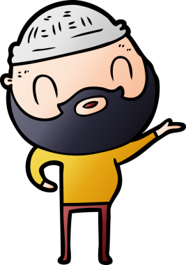 Bir insan tarafından çizilmiş sakallı bir adam.