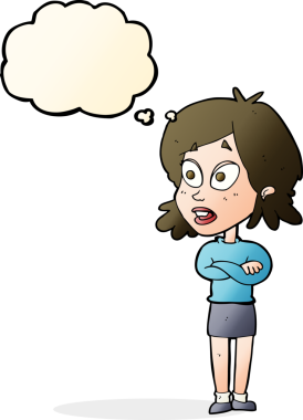 Bir insan tarafından çizilmiş düşünce balonlu bir karikatür.