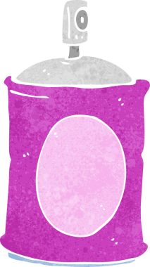 Bir insan tarafından çizilmiş çizgi film spreyi.