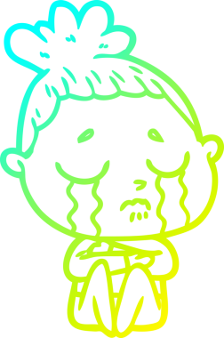 Bir insan tarafından çizilmiş, ağlayan bir karikatür çizimi.