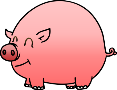 bir insan tarafından çizilmiş gölgelenmiş garip çizgi film domuzu.