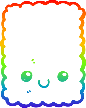 gökkuşağı gradyan çizimi bir insan tarafından çizilmiş bir çizgi film bisküvisi