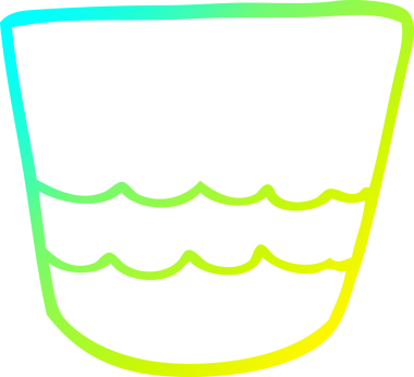 Bir insan tarafından çizilmiş bir karikatür kabının soğuk gradyan çizgisi